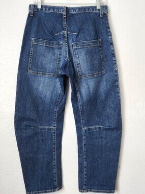Nili Lotan Shon Tribeca Wash Barrel Jeans Size 26